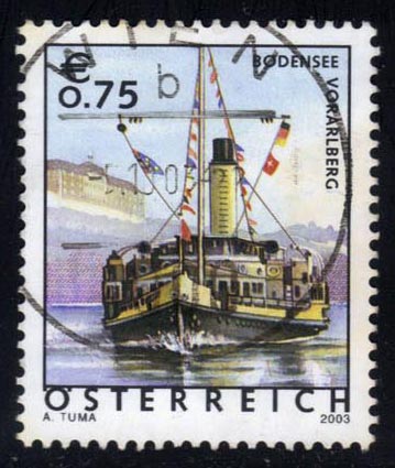 Austria #1873 Ship in Lake Constance; Used