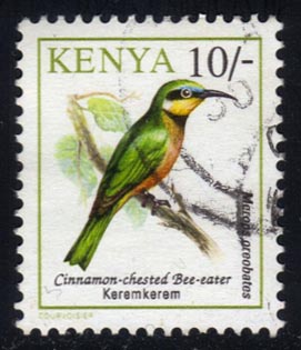 Kenya #604 Cinnamon-chested Bee-eater; Used