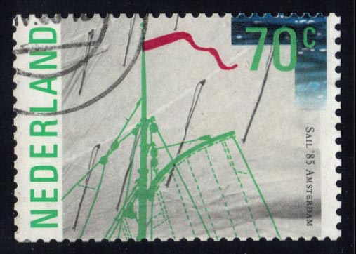 Netherlands #673 Sailboat Rigging; Used