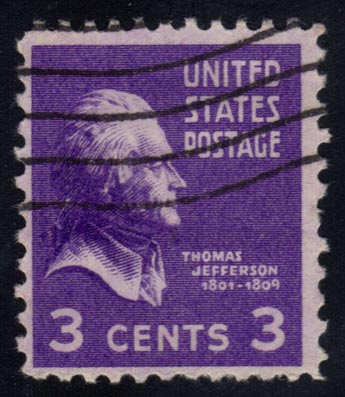 US #807 Thomas Jefferson; Used