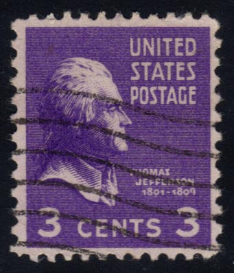 US #807 Thomas Jefferson; Used