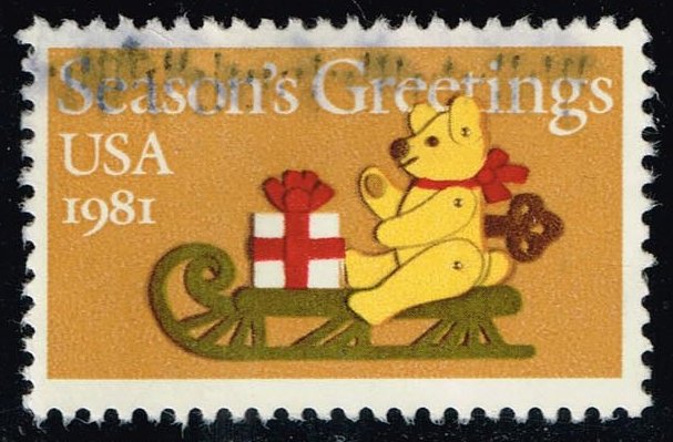 US #1940 Felt Bear Christmas; Used
