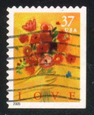 US #3898 Hand and Flower Bouquet; Used