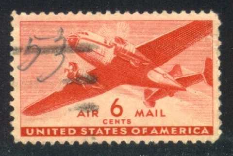 US #C25 Twin-Motored Transport Plane; Used