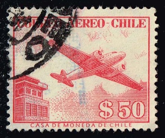 Chile #C177 Douglas DC-2 and Control Tower; Used