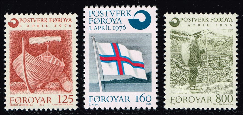 Faroe Islands #21-23 Postal Service Set of 3; MNH