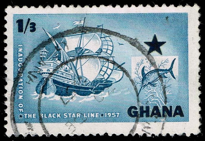 Ghana #15 Black Star Line Inauguration; Used