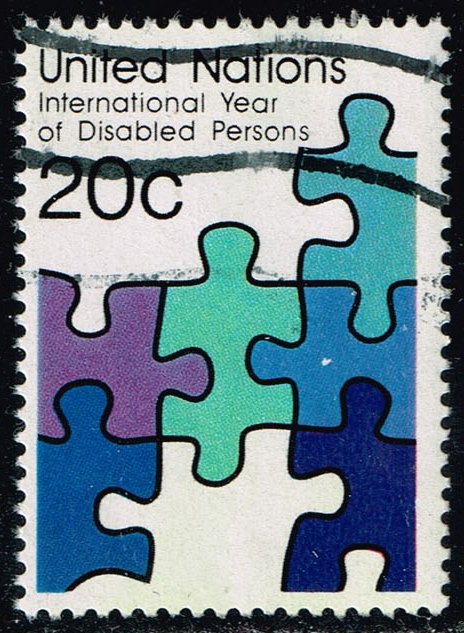 UN New York #344 Puzzle Pieces; Used