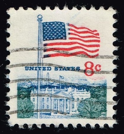 US #1338F Flag & White House; Used