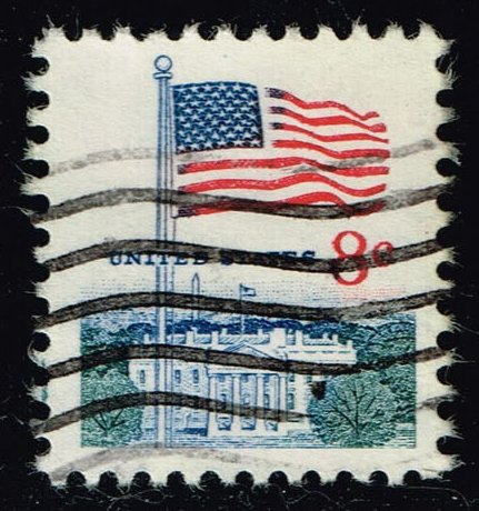 US #1338F Flag & White House; Used
