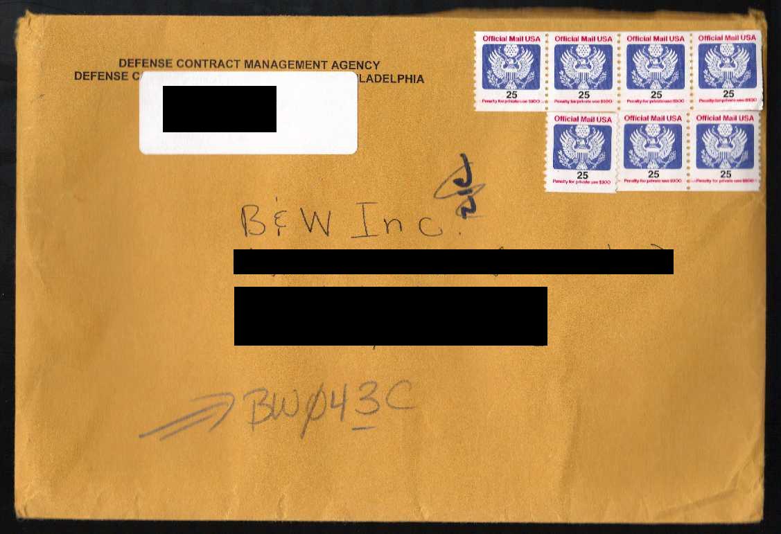 US #O141 Official Stamps on cover; Used