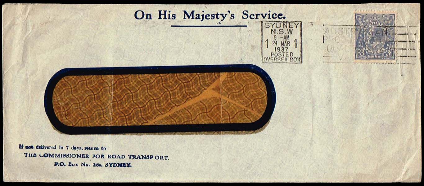 Australia #117 King George V; Used on Service Cover