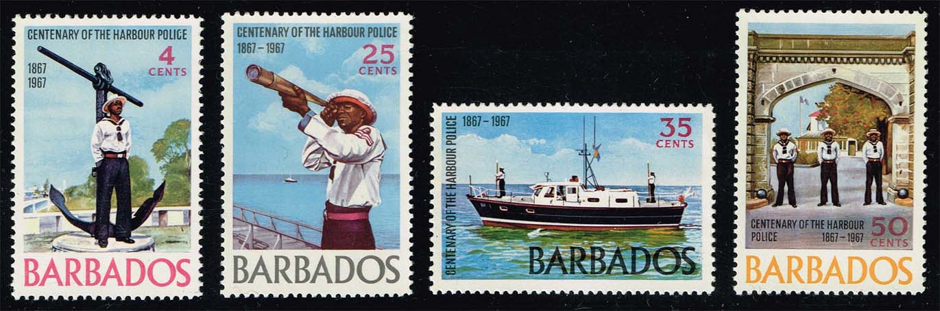 Barbados #294-297 Bridgetown Harbor Police; Unused