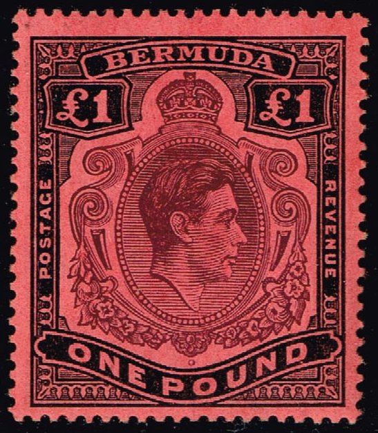 Bermuda #128b King George VI; Unused