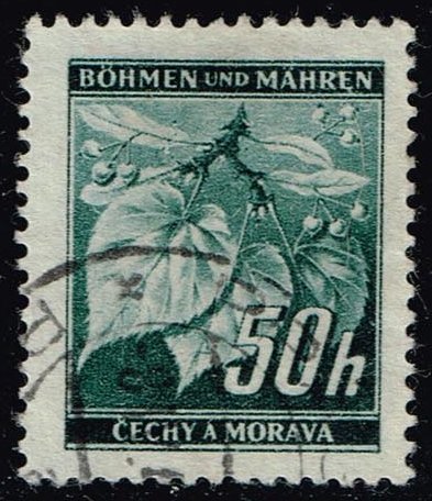 Bohemia & Moravia #26 Linden Leaves; Used