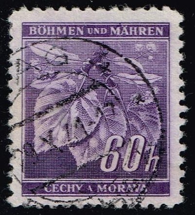 Bohemia & Moravia #49 Linden Leaves; Used
