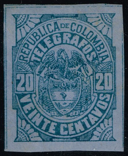 Colombia Telegraph Stamp (Yvert #TE27); Unused