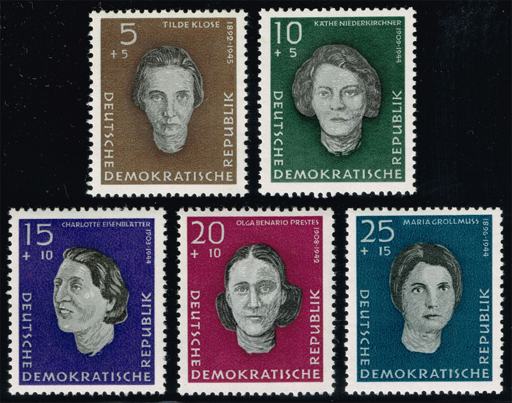 Germany DDR #B49-B53 Woman War Victims Complete Set; MNH