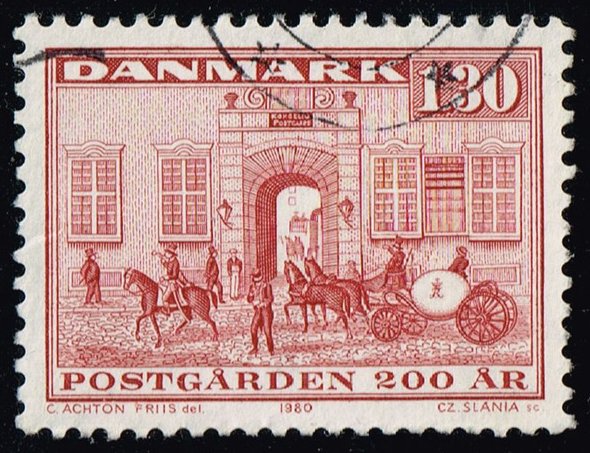Denmark #662 Royal Mail Guards' Office; Used