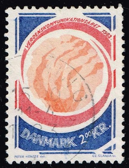Denmark #732 World Communications Year; Used
