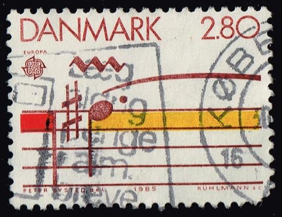 Denmark #773 Music Staff; Used