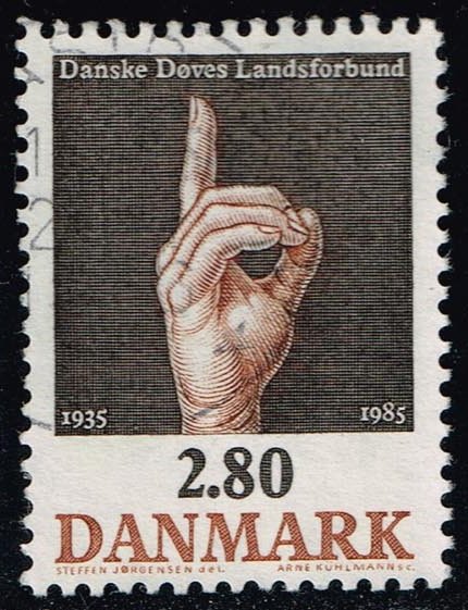 Denmark #786 Hand Signing "D"; Used