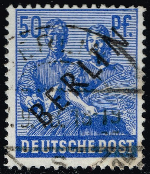 Germany #9N13 Reaping Wheat; Used