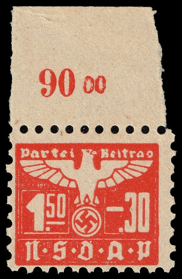 Germany Third Reich NSDAP Party Dues Revenue; MNH