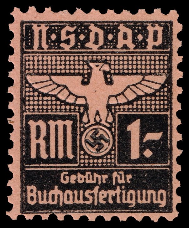 Germany Third Reich NSDAP Book Preparation Revenue; MNH