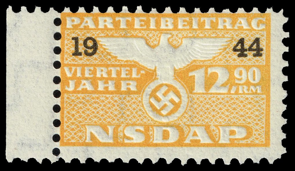 Germany Third Reich NSDAP Party Dues Revenue; MNH