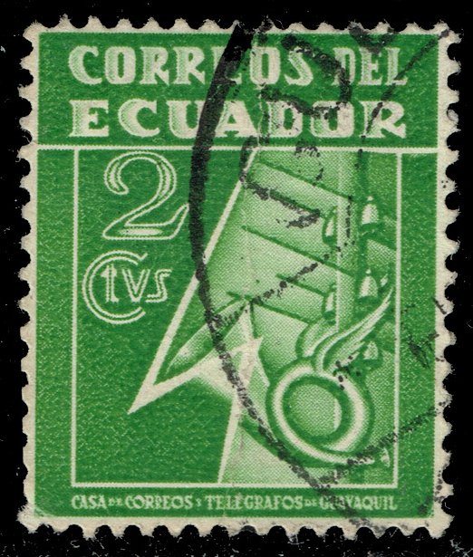 Ecuador #RA29 Post and Telegraph Service Symbol; Used