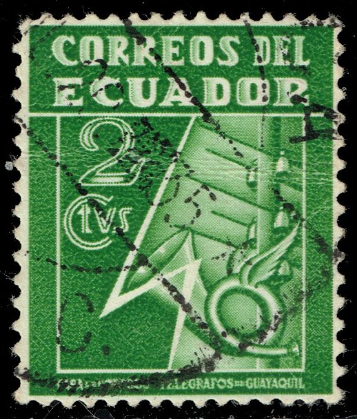Ecuador #RA29 Post and Telegraph Service Symbol; Used