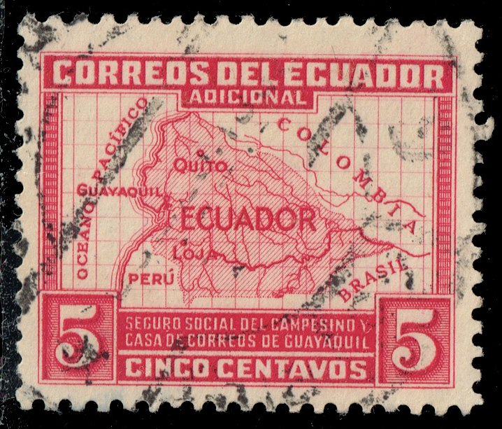 Ecuador #RA41 Map of Ecuador; Used