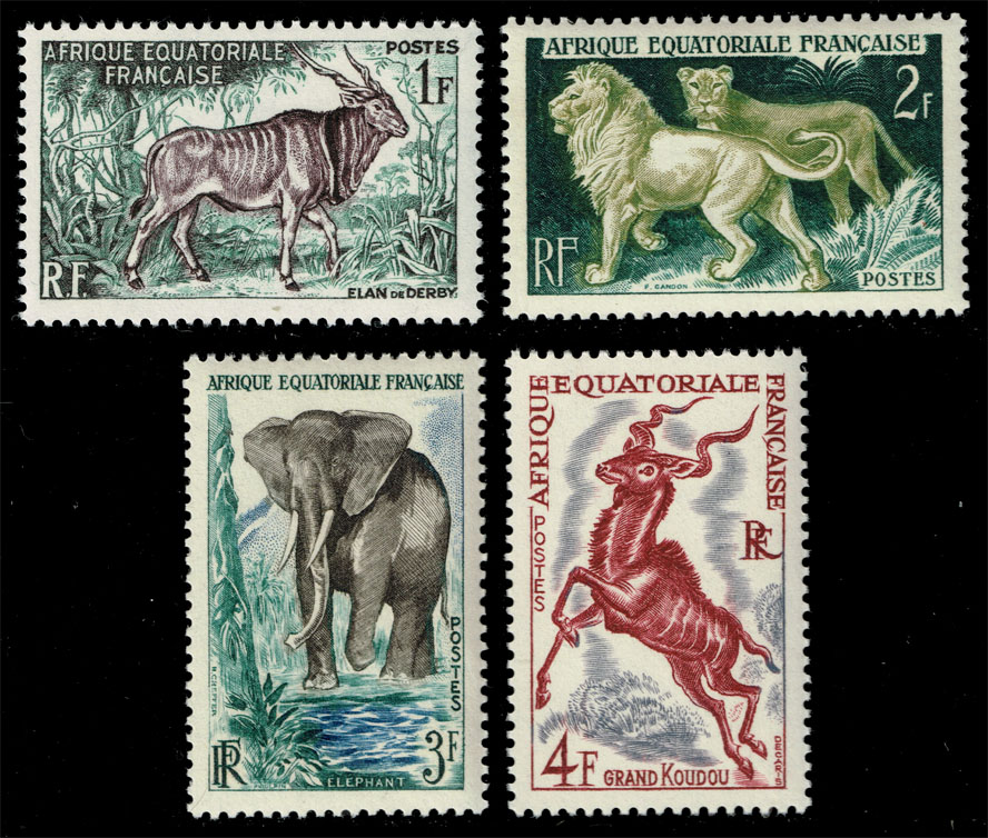 French Equatorial Africa #195-198 Animals Set of 4; MNH
