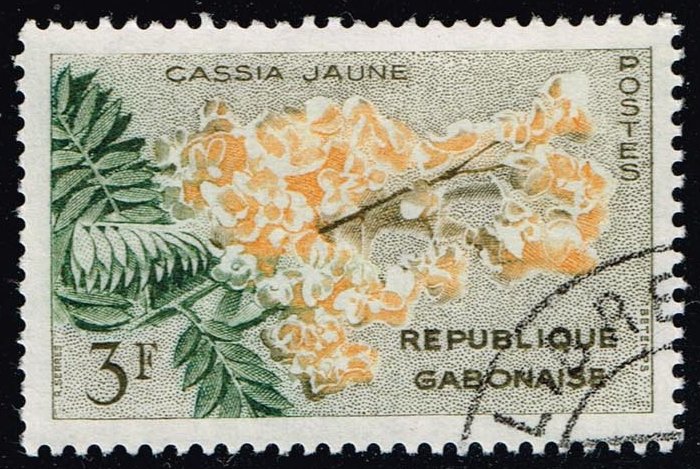 Gabon #157 Yellow Cassia Flower; CTO