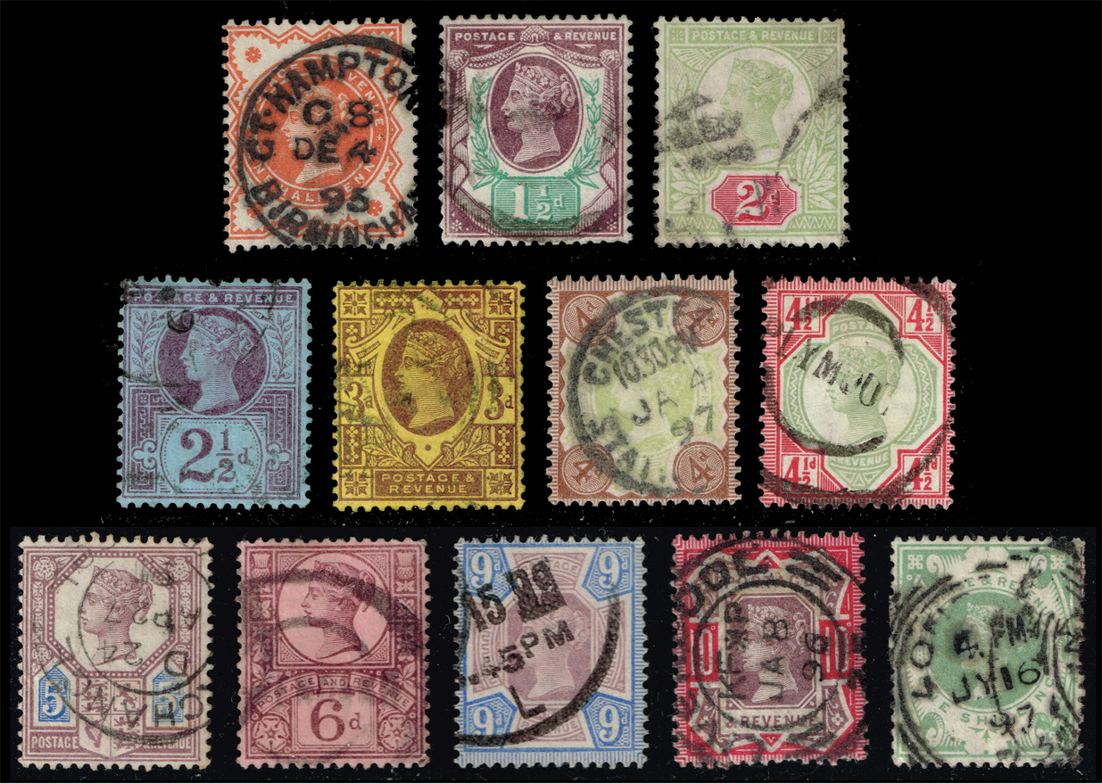 Great Britain #111-122 Victoria Jubilee Set of 12; Used