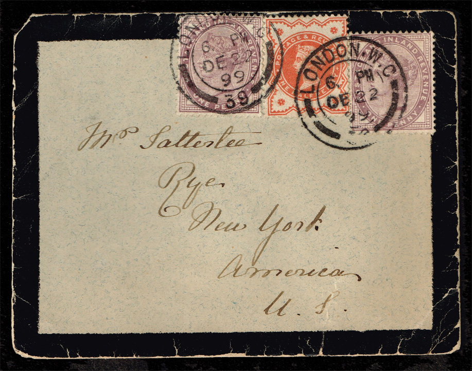 Great Britain #89 (2) and #111 on Mourning Cover