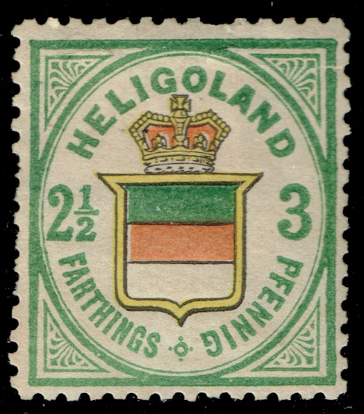 Heligoland #20 Coat of Arms - Hamburg Reprint; Unused