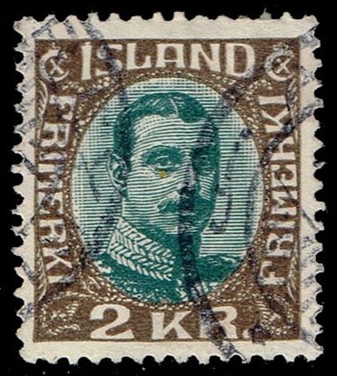 Iceland #127 King Christian X; Used