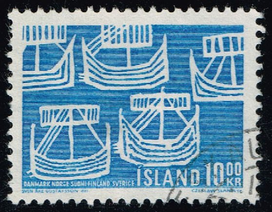 Iceland #405 Five Ancient Ships; Used
