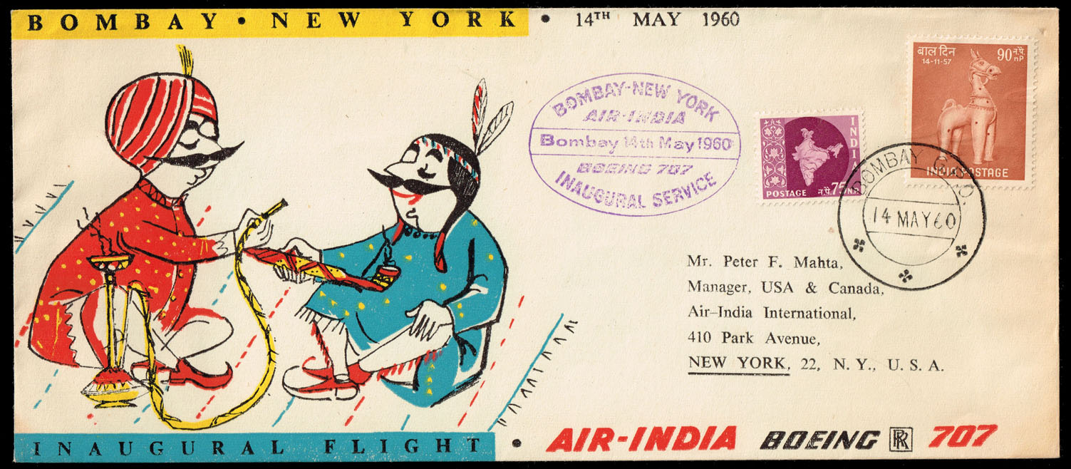 Air-India Boeing 707 First Flight Cover Bombay to New York