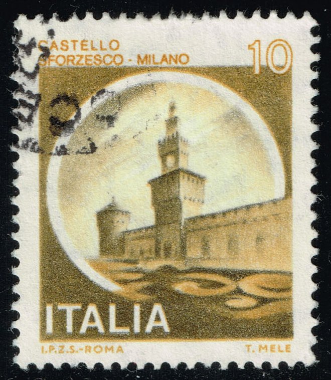 Italy #1409 Sforzesco Castle; Used