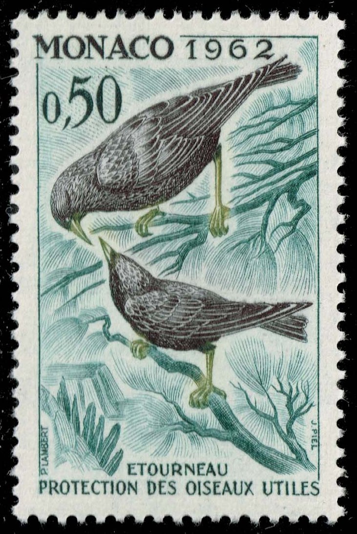 Monaco #518 Common Starlings; Unused
