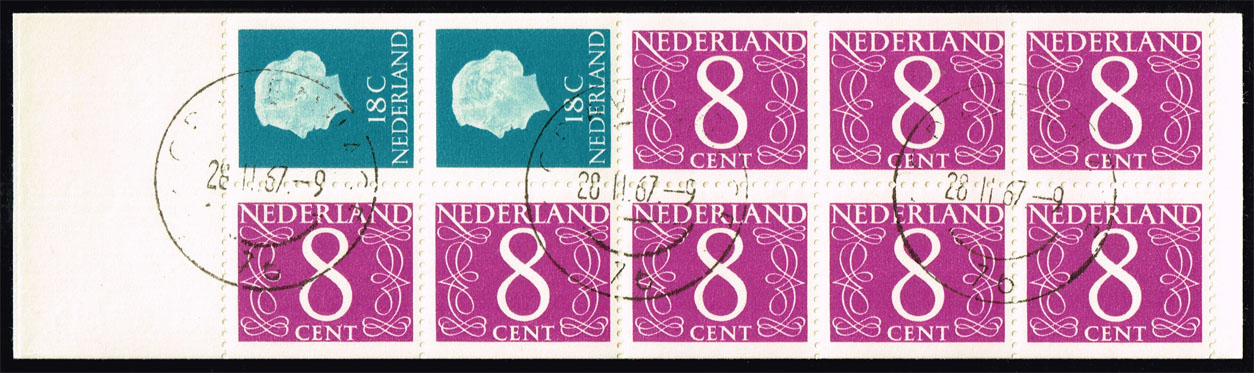 Netherlands #346d Definitive Bklt Pane of 10; CTO