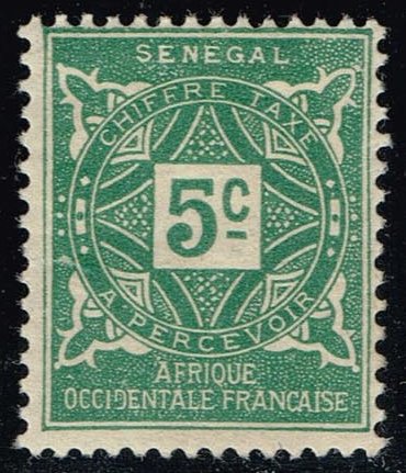 Senegal #J12 Numeral; Unused