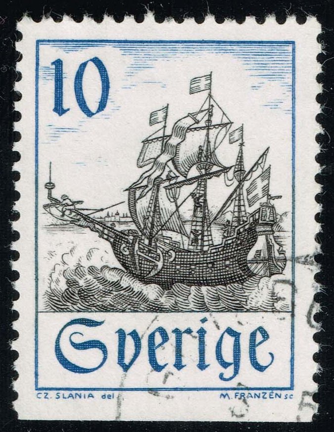 Sweden #738 Merchant Vessel in Oresund; Used