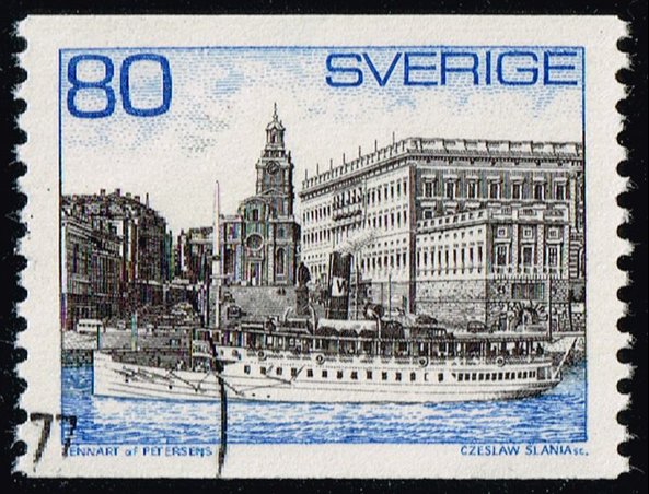 Sweden #749 Steamer and Royal Palace; Used