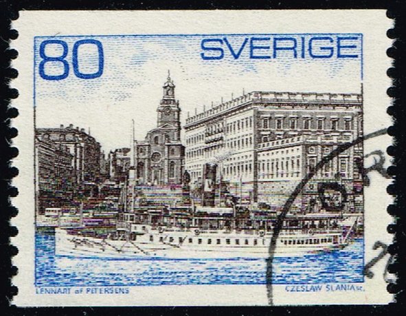 Sweden #749 Steamer and Royal Palace; Used