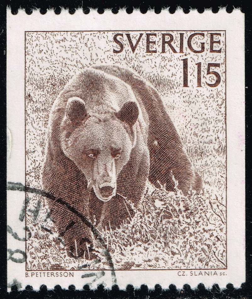 Sweden #1234 Brown Bear; Used - Click Image to Close