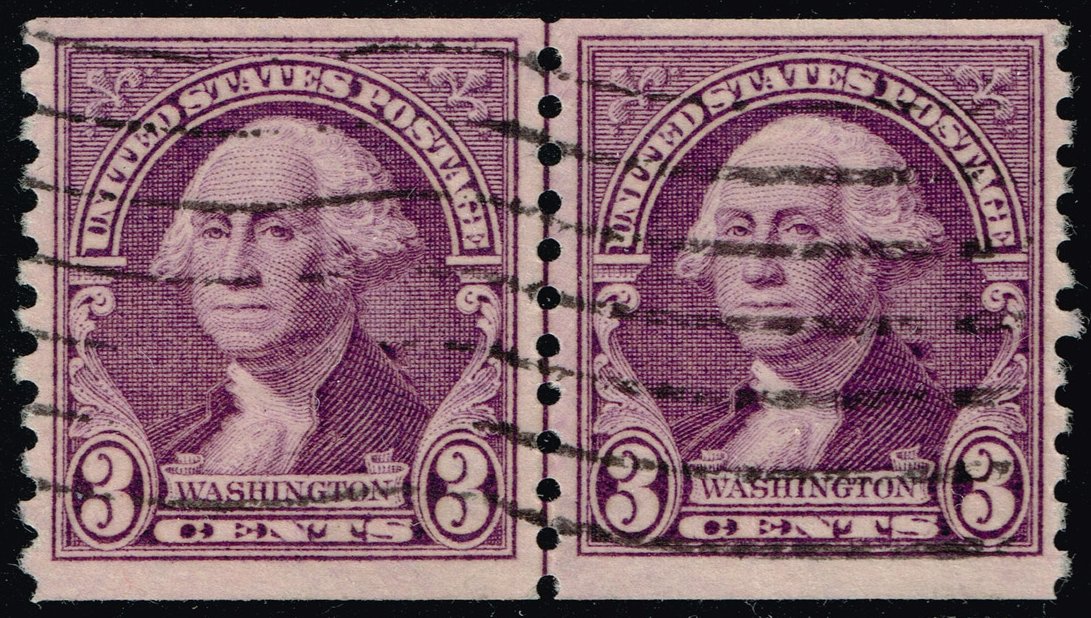 US #721 George Washington Joint Line Pair; Used